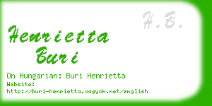 henrietta buri business card